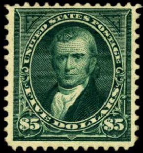 US Stamp Value Scott Cat. # 263: US$5.00 1894 Marshall. Harmer-Schau Auction Galleries, Feb 2012, Sale 92, Lot 1031