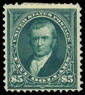Costs of US Stamps Scott Catalog # 263: 1894 US$5.00 Marshall. Daniel Kelleher Auctions, May 2014, Sale 652, Lot 411