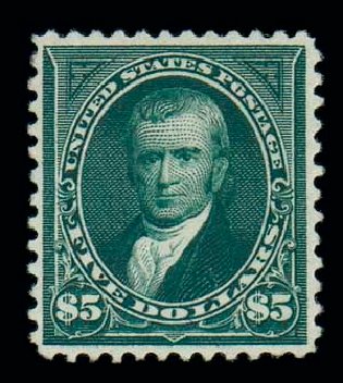 Prices of US Stamp Scott # 263 - US$5.00 1894 Marshall. Matthew Bennett International, Jun 2007, Sale 319, Lot 1284