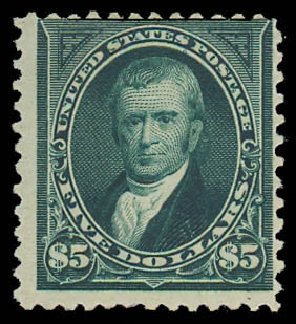 Prices of US Stamp Scott Catalogue # 263 - US$5.00 1894 Marshall. Daniel Kelleher Auctions, Aug 2012, Sale 631, Lot 964
