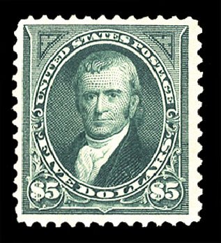 US Stamps Value Scott #263: US$5.00 1894 Marshall. Cherrystone Auctions, Apr 2012, Sale 201204, Lot 105