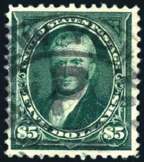 Costs of US Stamps Scott Cat. 263: US$5.00 1894 Marshall. Harmer-Schau Auction Galleries, Oct 2009, Sale 83, Lot 405