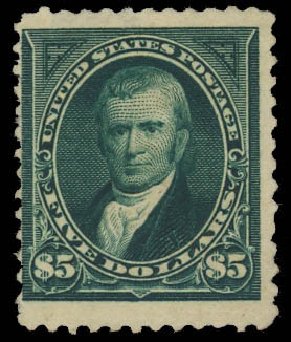 Price of US Stamp Scott # 263: 1894 US$5.00 Marshall. Daniel Kelleher Auctions, Aug 2012, Sale 631, Lot 965