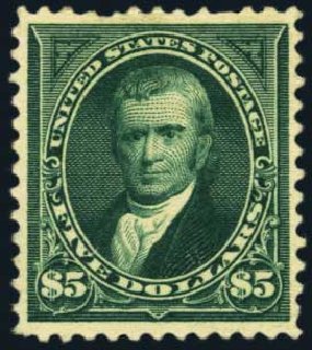US Stamp Price Scott Cat. 263 - 1894 US$5.00 Marshall. Harmer-Schau Auction Galleries, Oct 2012, Sale 95, Lot 222