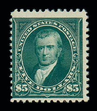 US Stamp Prices Scott Catalog 263: 1894 US$5.00 Marshall. Matthew Bennett International, Jun 2007, Sale 319, Lot 1283