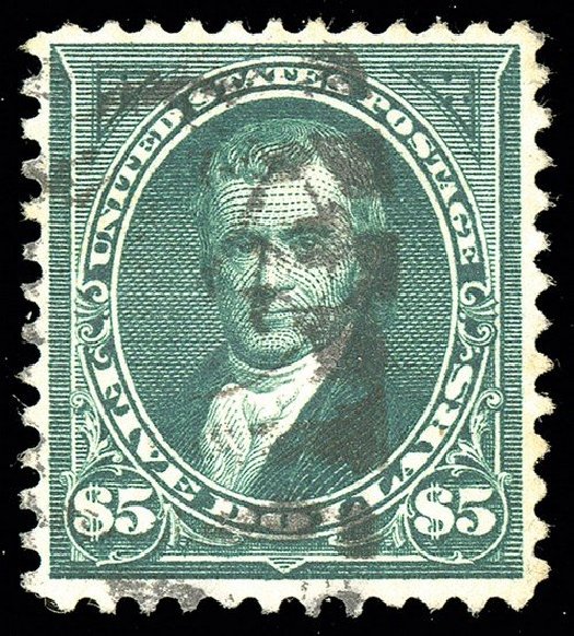 US Stamp Values Scott # 263 - US$5.00 1894 Marshall. Spink Shreves Galleries, May 2014, Sale 148, Lot 223