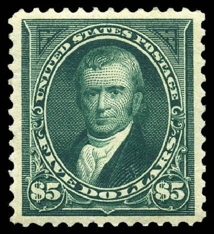 Value of US Stamps Scott Cat. # 263: US$5.00 1894 Marshall. Matthew Bennett International, Feb 2012, Sale 340, Lot 346