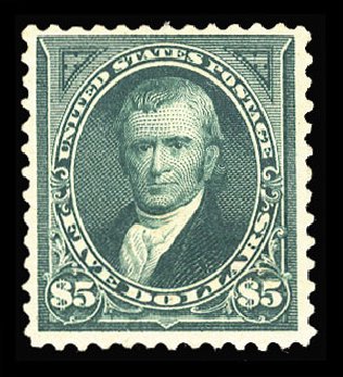 US Stamps Price Scott #263: 1894 US$5.00 Marshall. Cherrystone Auctions, Nov 2009, Sale 200911, Lot 3096
