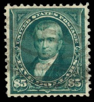 US Stamp Values Scott 263: 1894 US$5.00 Marshall. Daniel Kelleher Auctions, Sep 2013, Sale 639, Lot 1096