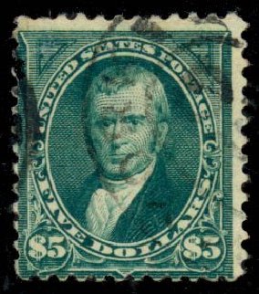 US Stamps Value Scott Catalogue #263: 1894 US$5.00 Marshall. Daniel Kelleher Auctions, Sep 2013, Sale 639, Lot 416