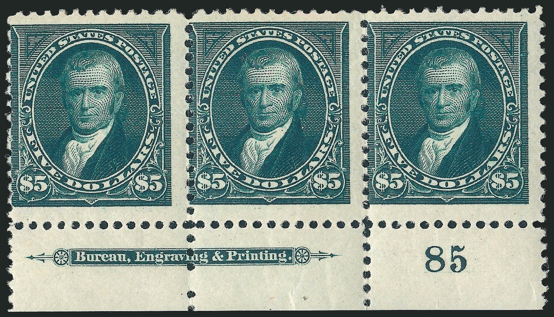 US Stamp Value Scott Catalogue 263 - US$5.00 1894 Marshall. Robert Siegel Auction Galleries, Dec 2011, Sale 1017, Lot 666