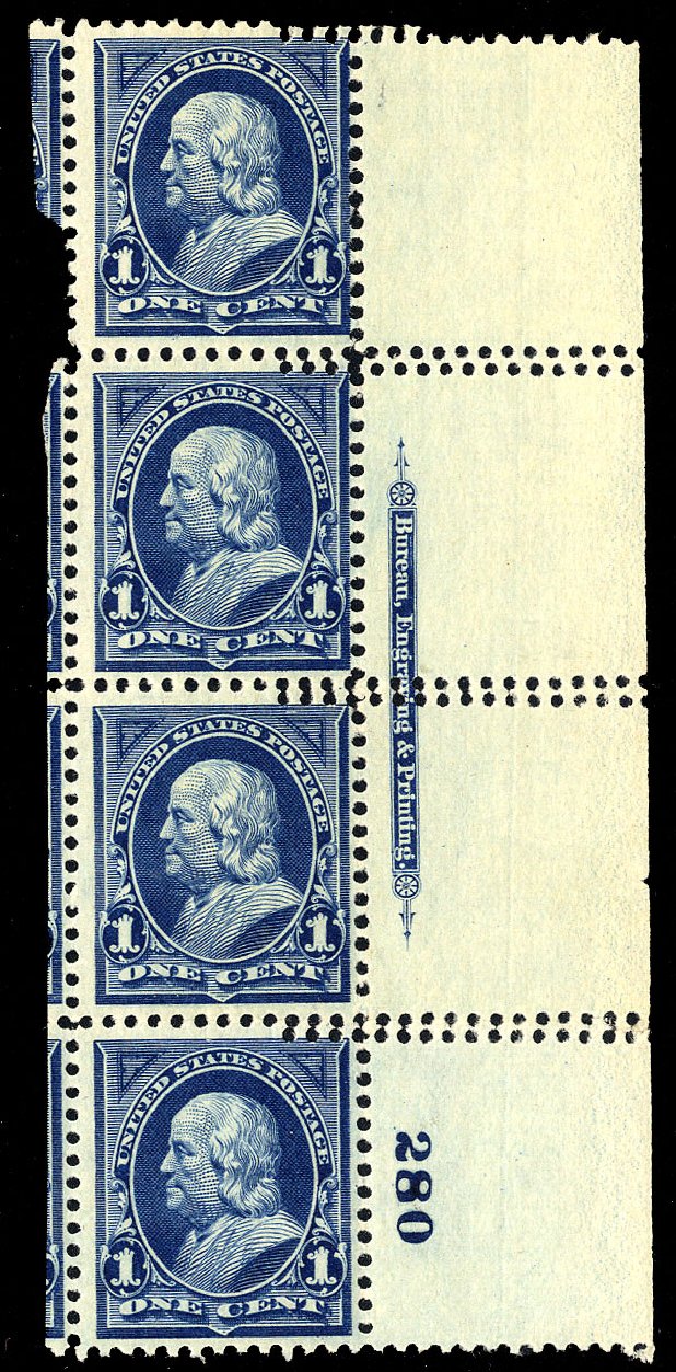 Cost of US Stamps Scott 264: 1895 1c Franklin. Cherrystone Auctions, Nov 2009, Sale 200911, Lot 3097