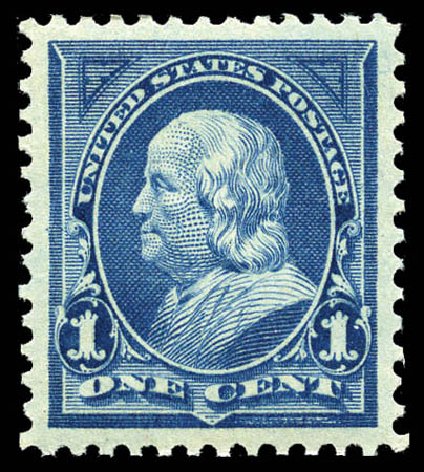 US Stamps Value Scott # 264 - 1895 1c Franklin. Matthew Bennett International, Feb 2012, Sale 340, Lot 348