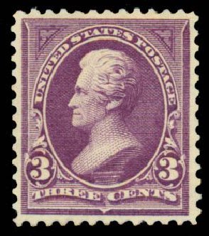 Value of US Stamps Scott Catalogue #268: 3c 1895 Jackson. Daniel Kelleher Auctions, Sep 2013, Sale 639, Lot 3359
