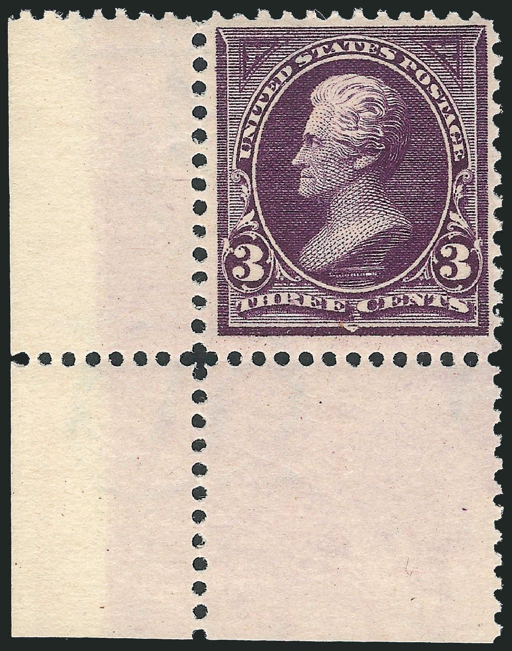 US Stamps Value Scott Cat. 268: 3c 1895 Jackson. Robert Siegel Auction Galleries, Dec 2011, Sale 1017, Lot 670