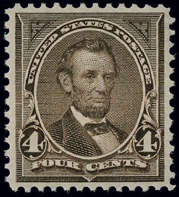 US Stamps Values Scott Catalog 269: 1895 4c Lincoln. Matthew Bennett International, Jun 2008, Sale 328, Lot 797