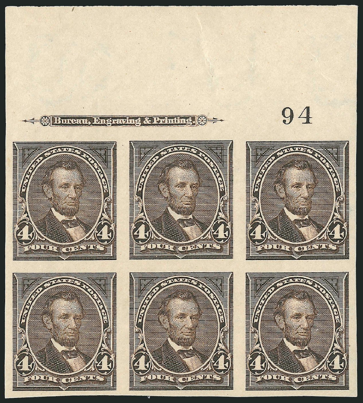 US Stamp Value Scott Cat. # 269 - 1895 4c Lincoln. Robert Siegel Auction Galleries, Dec 2009, Sale 977, Lot 507