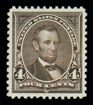 US Stamp Prices Scott 269 - 4c 1895 Lincoln. Matthew Bennett International, Jun 2007, Sale 319, Lot 1288