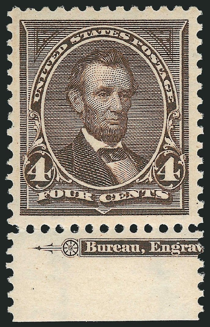 Values of US Stamps Scott Catalog #269: 1895 4c Lincoln. Robert Siegel Auction Galleries, Mar 2013, Sale 1040, Lot 1578