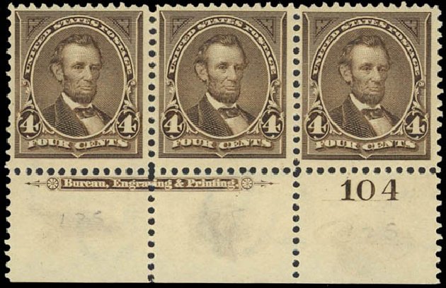 Prices of US Stamps Scott 269: 4c 1895 Lincoln. Daniel Kelleher Auctions, Jan 2012, Sale 628, Lot 389