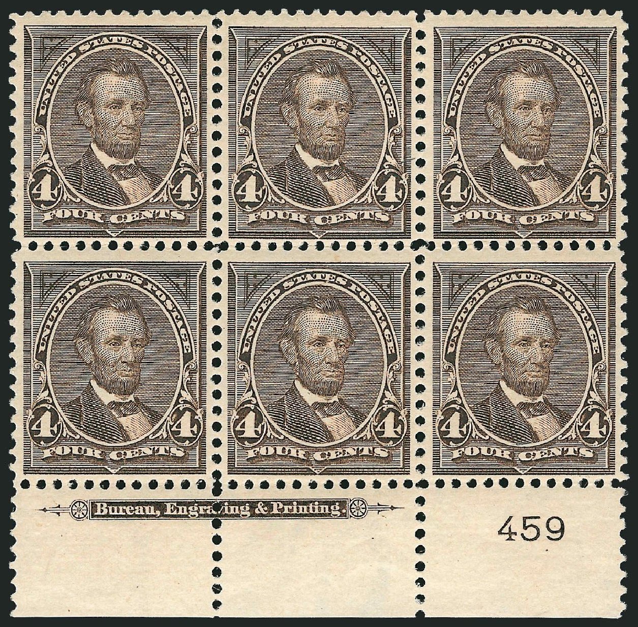Price of US Stamp Scott Cat. #269: 1895 4c Lincoln. Robert Siegel Auction Galleries, Mar 2014, Sale 1067, Lot 1269