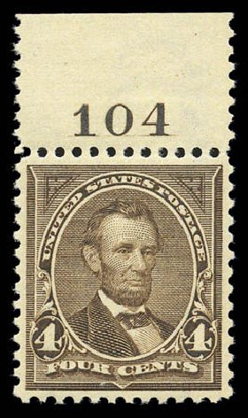 Price of US Stamp Scott Cat. 269 - 1895 4c Lincoln. Matthew Bennett International, Sep 2010, Sale 331, Lot 640