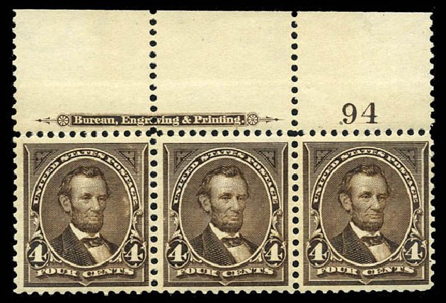 US Stamp Price Scott Cat. 269 - 1895 4c Lincoln. Matthew Bennett International, Feb 2012, Sale 340, Lot 350