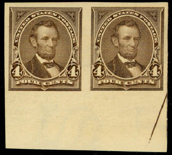 US Stamps Value Scott Cat. 269: 4c 1895 Lincoln. Daniel Kelleher Auctions, Mar 2013, Sale 635, Lot 384