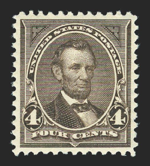 US Stamp Values Scott Cat. # 269 - 4c 1895 Lincoln. Spink Shreves Galleries, Mar 2013, Sale 142, Lot 262