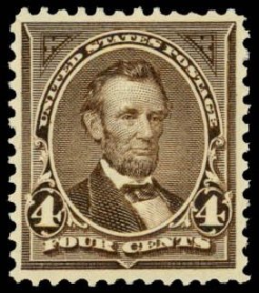 Costs of US Stamp Scott Catalogue # 269 - 4c 1895 Lincoln. Daniel Kelleher Auctions, May 2014, Sale 653, Lot 2183