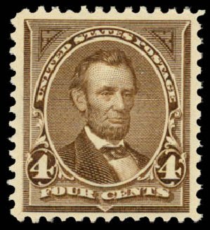 Value of US Stamps Scott Cat. #269: 4c 1895 Lincoln. Daniel Kelleher Auctions, Aug 2015, Sale 672, Lot 2546