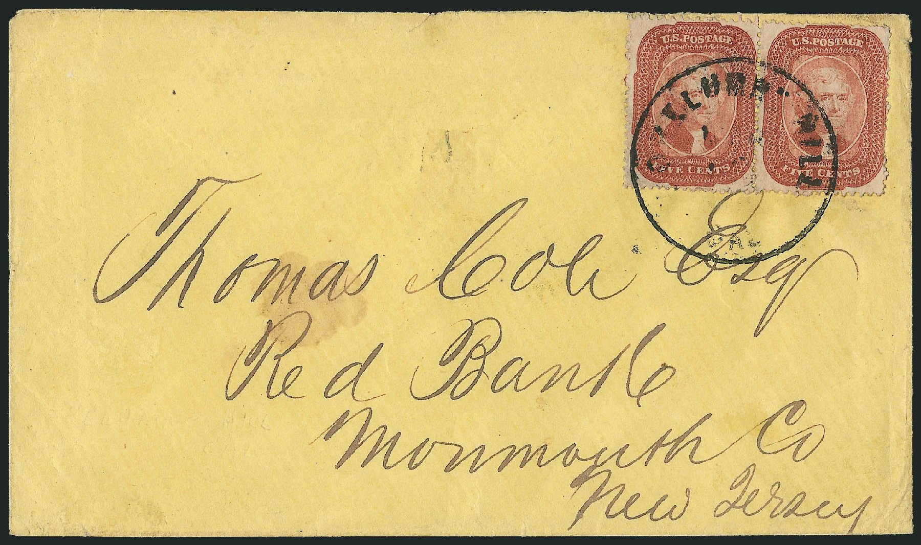 Price of US Stamp Scott Catalog 27: 1858 5c Jefferson. Robert Siegel Auction Galleries, Dec 2010, Sale 1002, Lot 3768