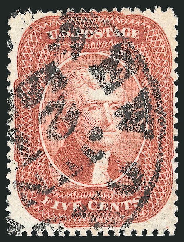 Value of US Stamp Scott Catalogue # 27 - 1858 5c Jefferson. Robert Siegel Auction Galleries, Nov 2013, Sale 1061, Lot 3428