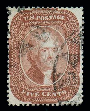 Prices of US Stamp Scott Cat. # 27: 5c 1858 Jefferson. Matthew Bennett International, Dec 2007, Sale 324, Lot 1050