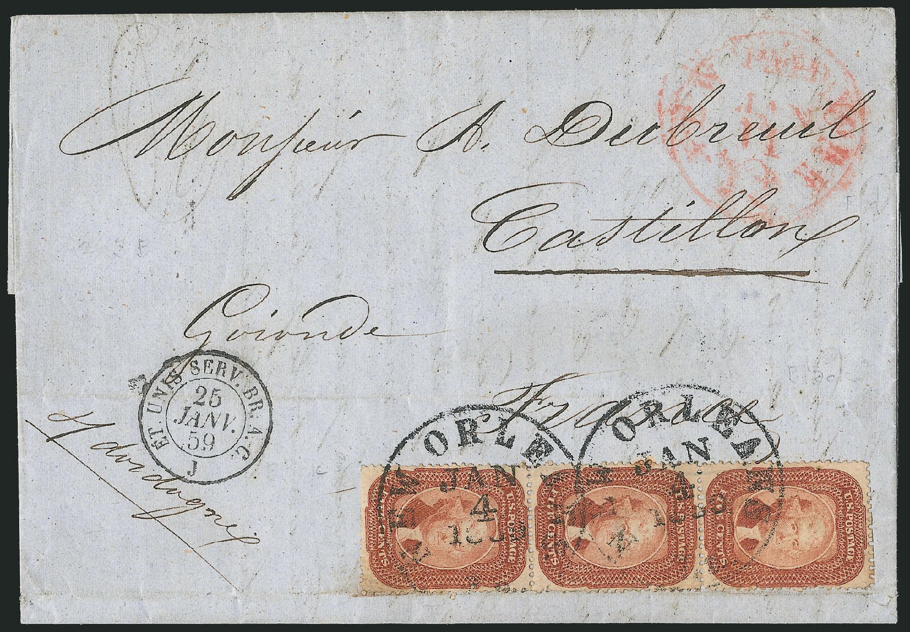 Costs of US Stamps Scott # 27 - 1858 5c Jefferson. Robert Siegel Auction Galleries, Dec 2010, Sale 1002, Lot 3770