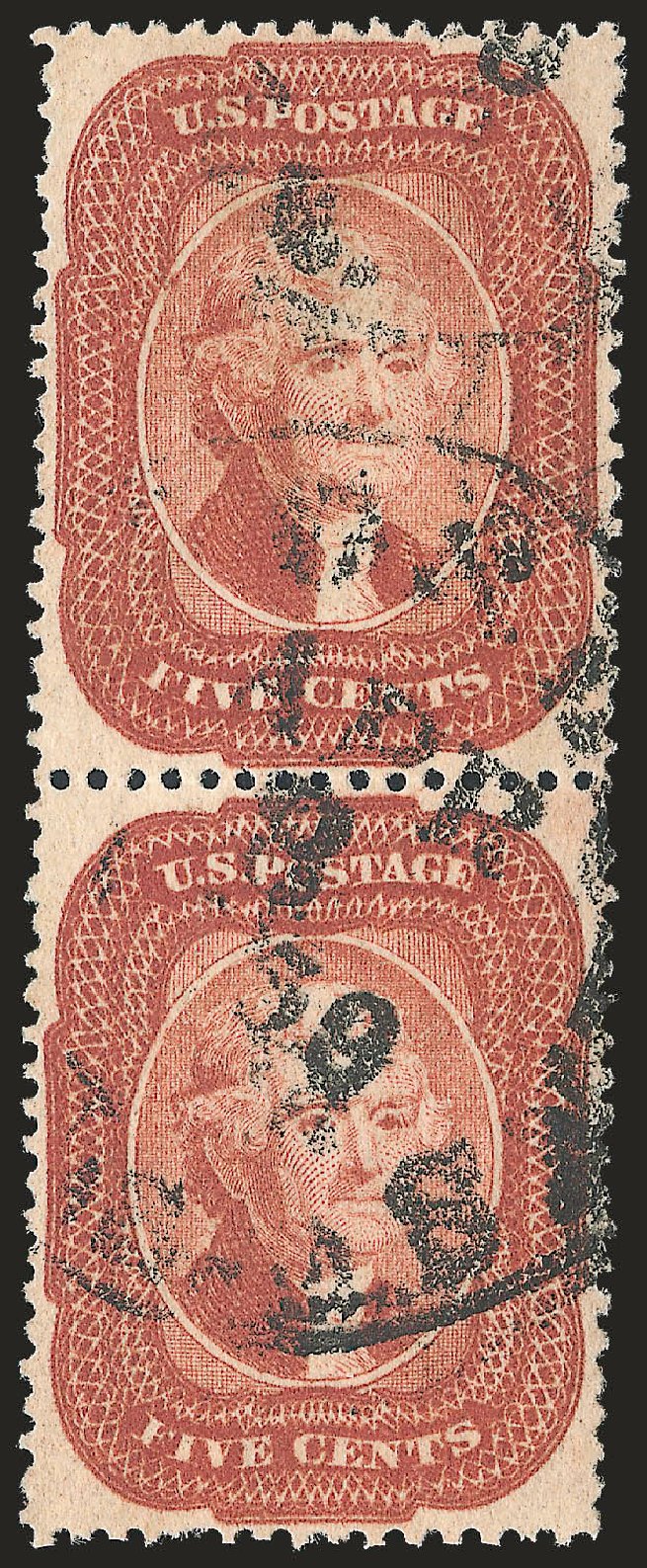 Prices of US Stamp Scott Catalog 27: 1858 5c Jefferson. Robert Siegel Auction Galleries, Sep 2009, Sale 976, Lot 1220