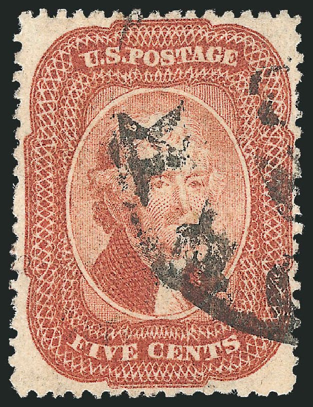 Value of US Stamp Scott Catalogue 27 - 1858 5c Jefferson. Robert Siegel Auction Galleries, Mar 2013, Sale 1040, Lot 1234
