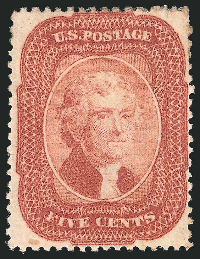 Price of US Stamp Scott 27 - 5c 1858 Jefferson. Robert Siegel Auction Galleries, Mar 2012, Sale 1021, Lot 165
