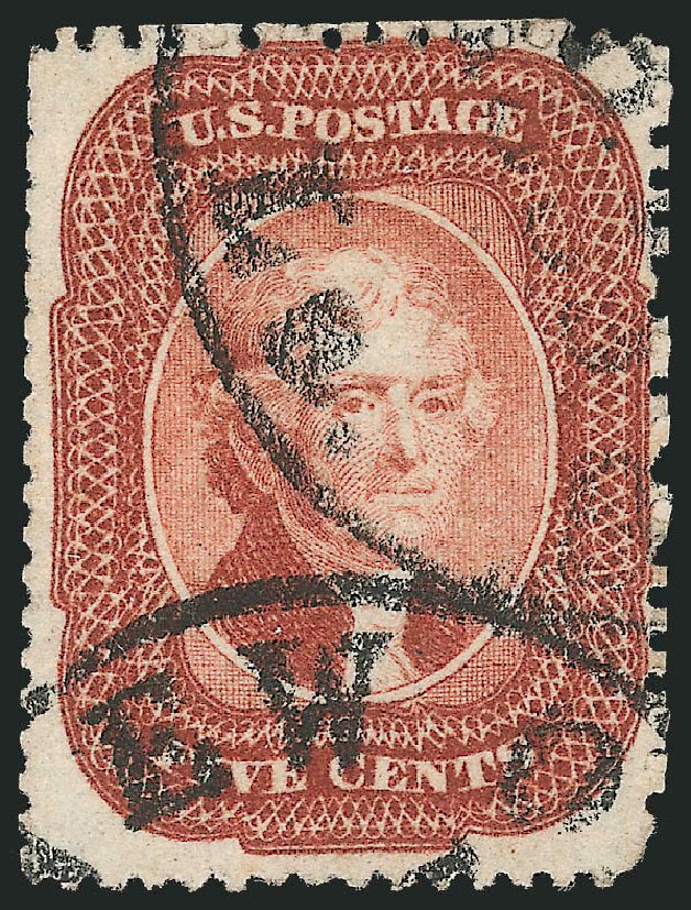 Price of US Stamps Scott Catalog # 27: 1858 5c Jefferson. Robert Siegel Auction Galleries, Dec 2012, Sale 1037, Lot 1475