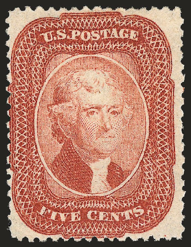 Cost of US Stamps Scott Cat. 27 - 1858 5c Jefferson. Robert Siegel Auction Galleries, Oct 2008, Sale 963, Lot 345