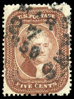 US Stamps Prices Scott # 27: 5c 1858 Jefferson. Matthew Bennett International, Mar 2011, Sale 337, Lot 2482