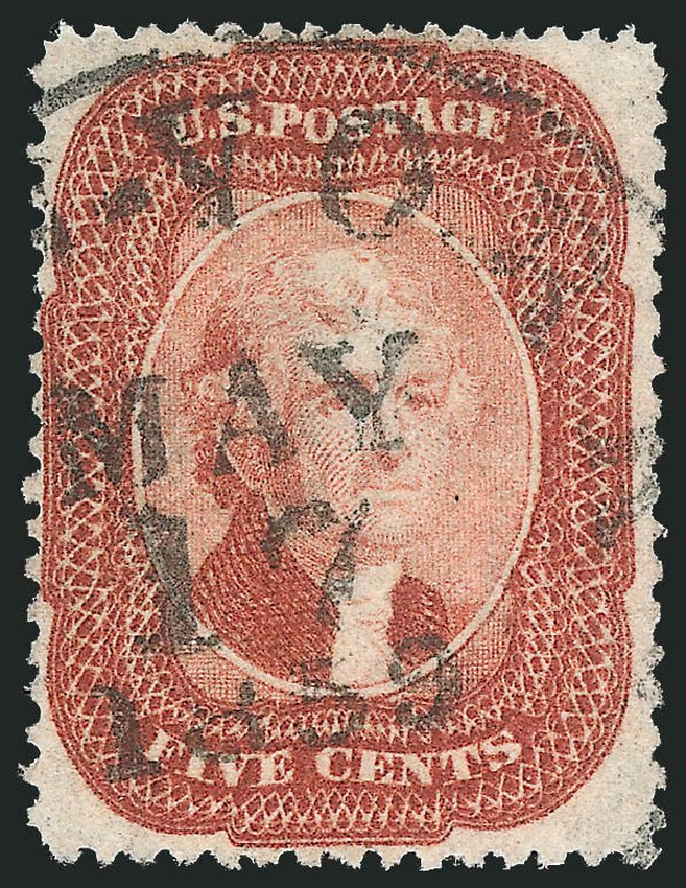 Values of US Stamps Scott 27: 5c 1858 Jefferson. Robert Siegel Auction Galleries, Oct 2011, Sale 1014, Lot 1092