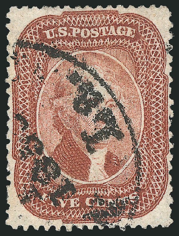 US Stamps Price Scott Cat. 27: 5c 1858 Jefferson. Robert Siegel Auction Galleries, Oct 2010, Sale 997, Lot 5242