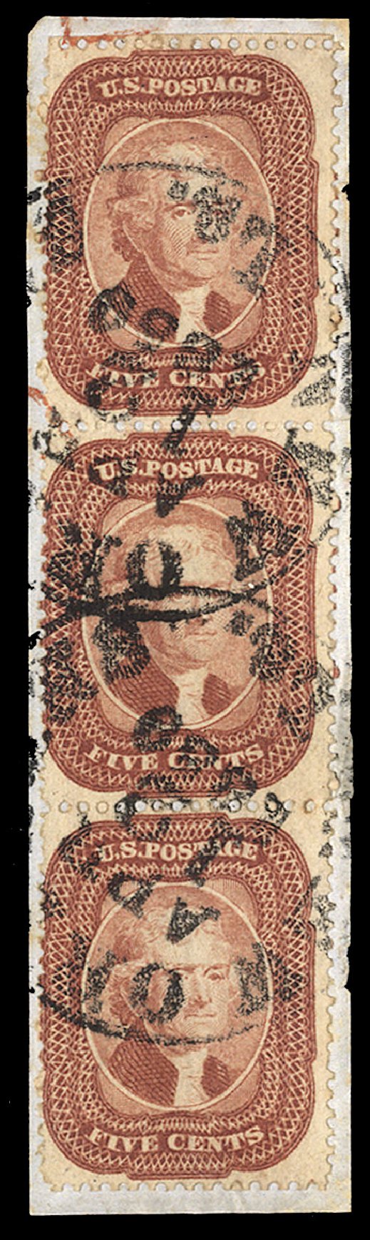 Costs of US Stamps Scott Cat. #27 - 5c 1858 Jefferson. Cherrystone Auctions, Nov 2013, Sale 201311, Lot 13