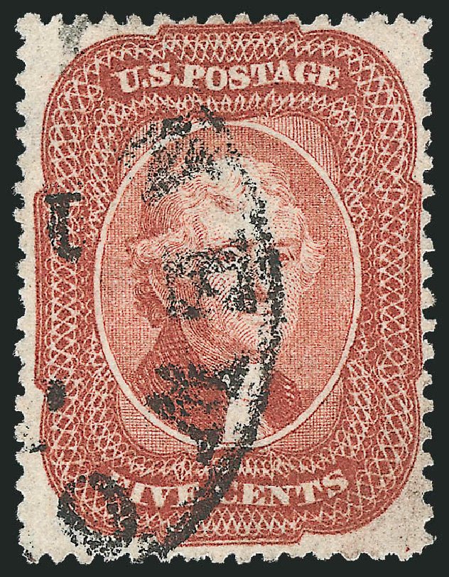 US Stamps Values Scott Cat. 27: 5c 1858 Jefferson. Robert Siegel Auction Galleries, Oct 2010, Sale 997, Lot 5243