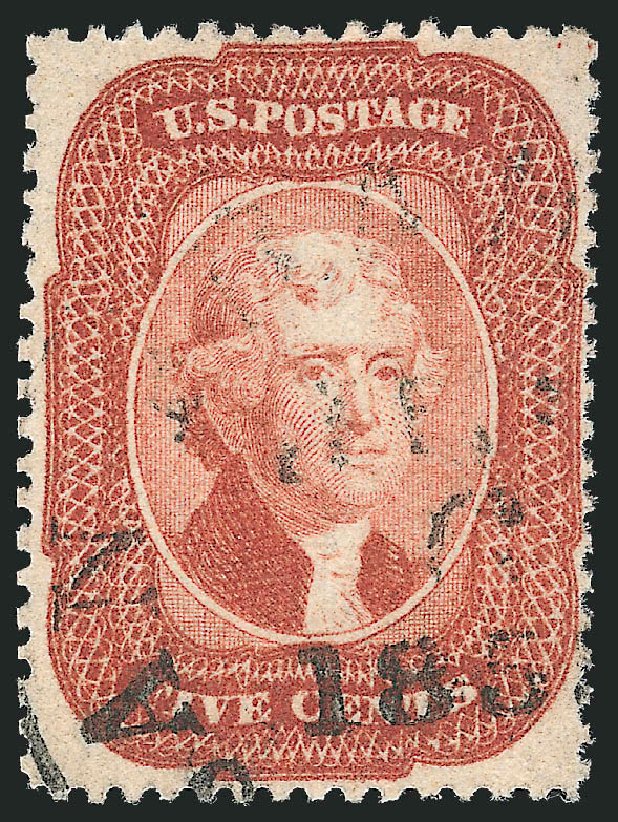 Cost of US Stamps Scott #27 - 5c 1858 Jefferson. Robert Siegel Auction Galleries, Mar 2011, Sale 1007, Lot 2156