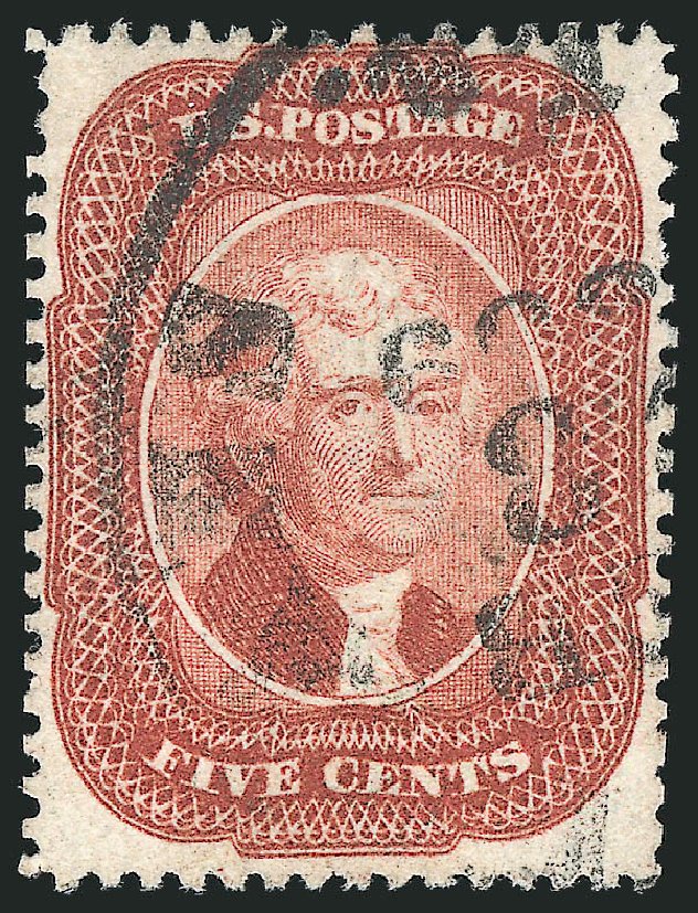 Prices of US Stamp Scott Cat. #27 - 5c 1858 Jefferson. Robert Siegel Auction Galleries, Mar 2013, Sale 1040, Lot 1236