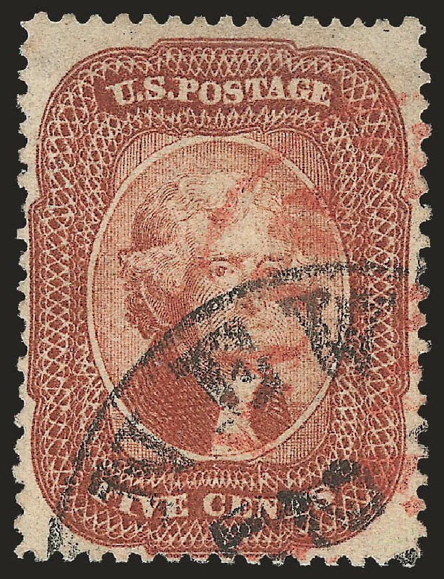 Value of US Stamps Scott # 27: 1858 5c Jefferson. Robert Siegel Auction Galleries, Apr 2010, Sale 984, Lot 146