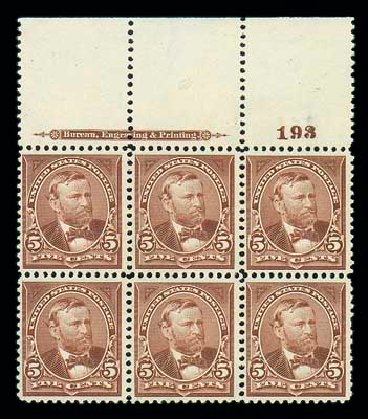 Value of US Stamp Scott Catalogue # 270 - 1895 5c Grant. Matthew Bennett International, Jun 2007, Sale 319, Lot 1291