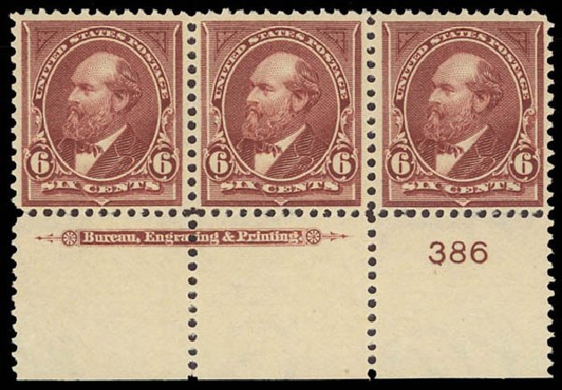 US Stamp Price Scott Cat. 271 - 1895 6c Garfield. Daniel Kelleher Auctions, Jun 2012, Sale 630, Lot 1618
